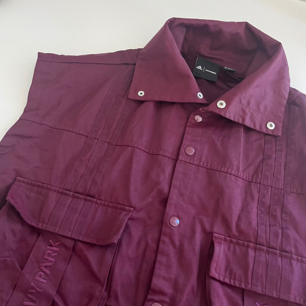Ivy Park x Adidas Convertible‎ Track Jacket Vest Maroon Women Medium streetwear